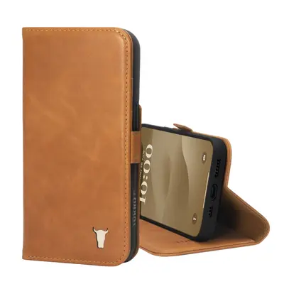Apple iPhone 15 Leather Wallet Case (with Stand Function) - Tan