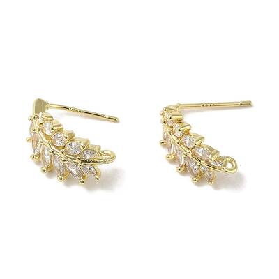 Brass Micro Pave Cubic Zirconia Ear Wire Findings