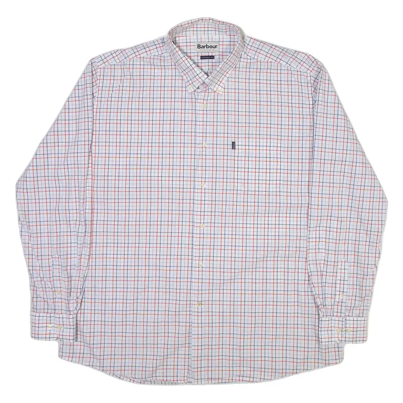 BARBOUR Tailored Fit Womens Shirt White Check Long Sleeve 3XL