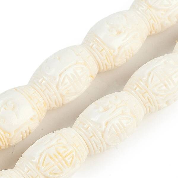 Synthetic Coral Carved Beads Strands
