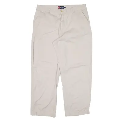 CHAPS Chino Trousers Beige Relaxed Tapered Mens W36 L30