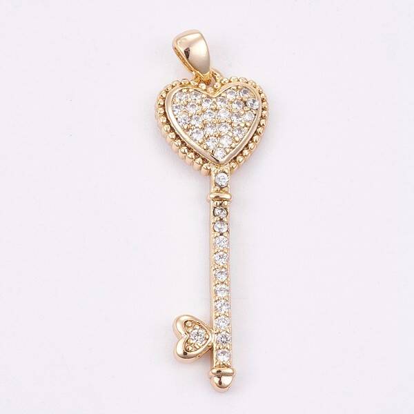 Brass Micro Pave Cubic Zirconia Pendants