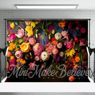 Vivid Colorful Various Flowers Photoshoot Backdrop - Aperturee