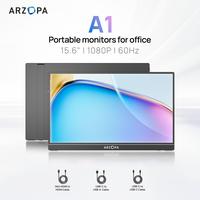 ARZOPA Portable Monitor 15.6'' 1080P 60Hz FHD Laptop Monitor USB C HDMI Computer Display HDR Eye Care External Screen for PC ...