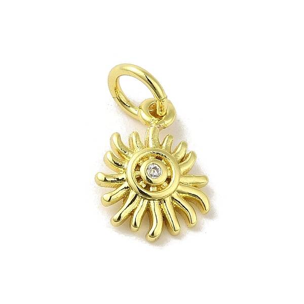 Brass Micro Pave Cubic Zirconia Charms