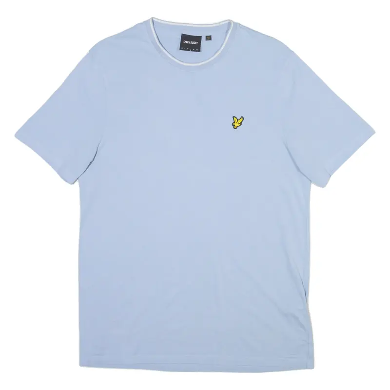 LYLE & SCOTT Mens T-Shirt Blue Crew Neck L