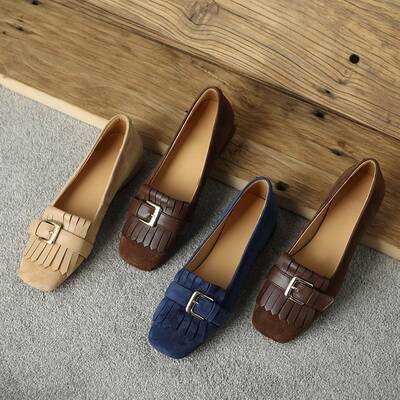 CHIKO Ping Square Toe Block Heels Loafers Shoes