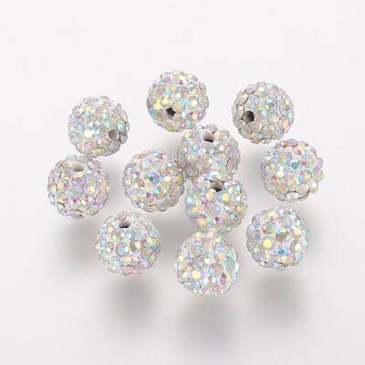 Polymer Clay Rhinestone Beads