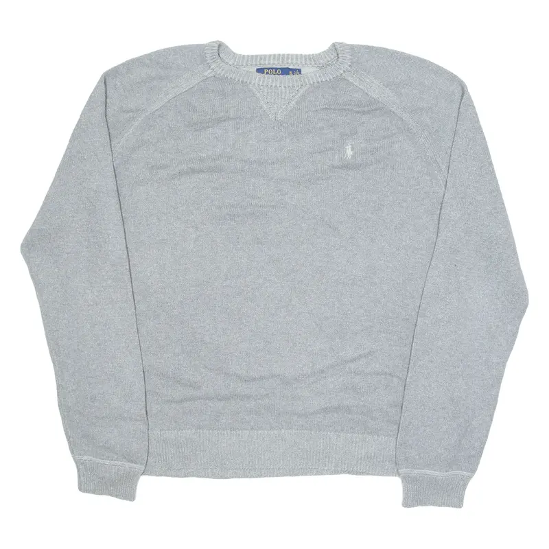 POLO RALPH LAUREN Mens Jumper Grey Tight Knit XL