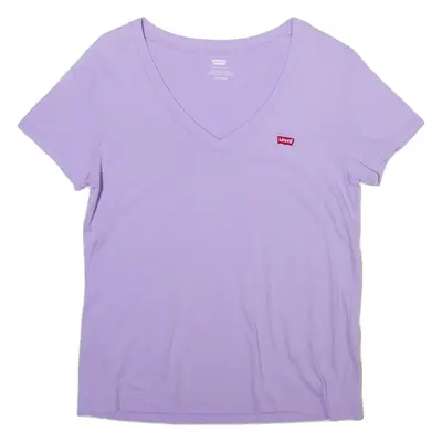 LEVI'S Mens T-Shirt Purple V-Neck XS