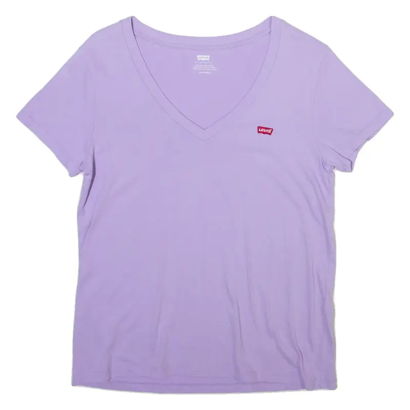 LEVI'S Mens T-Shirt Purple V-Neck XS