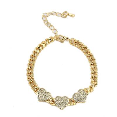 Rack Plating Brass Bracelets with Cubic Zirconia for Women