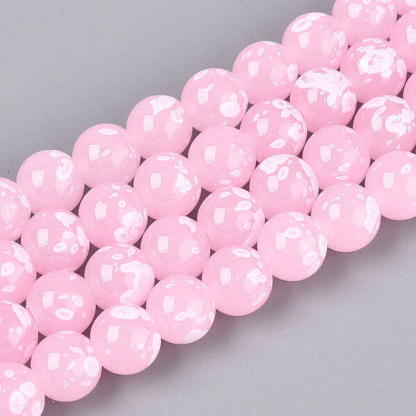 Baking Paint Glass Beads Strands