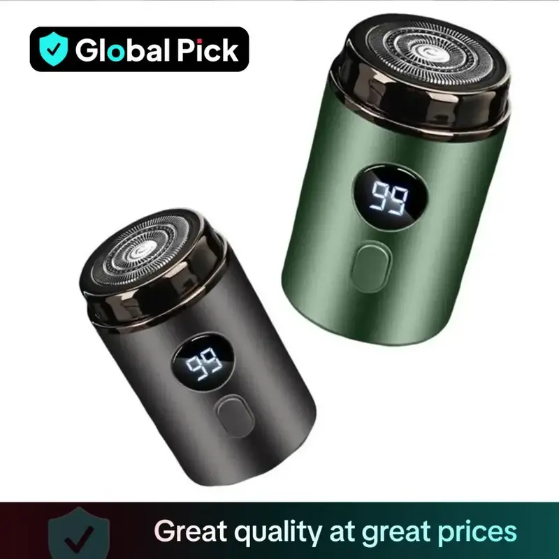 Electric Mini Shaver, Waterproof Portable Usb Rechargeable Razor with Lcd Display, Washable Beard Trimmer for Men, Great for ...