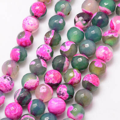 Natural Fire Crackle Agate Bead Strands