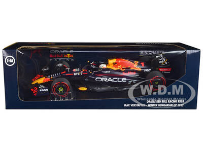 Red Bull Racing RB18 #1 Max Verstappen Oracle Winner F1 Formula One Hungarian GP (2022) with Driver Limited Edition to 360 pi...