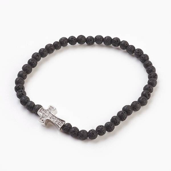 Natural Lava Rock Beads Stretch Bracelets