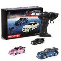 1/64 Mini RC Drift Car, 4WD High-Speed Full-Proportional Remote Control Sports Car with Steering Servo. LED Lights. USB Recha...