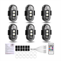 6PCS Wireless LED Lights for Car with Remote Control, Wireless LED Strobe Lights 8 Colors USB Charing IP65 Waterproof Anti-Co...