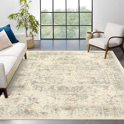 Garvee Washable Rugs 8x10 Rug for Living Room Non Slip Large Area Rug Non Shedding Soft Rug Vintage Rug Bedroom Rug Stain Res...