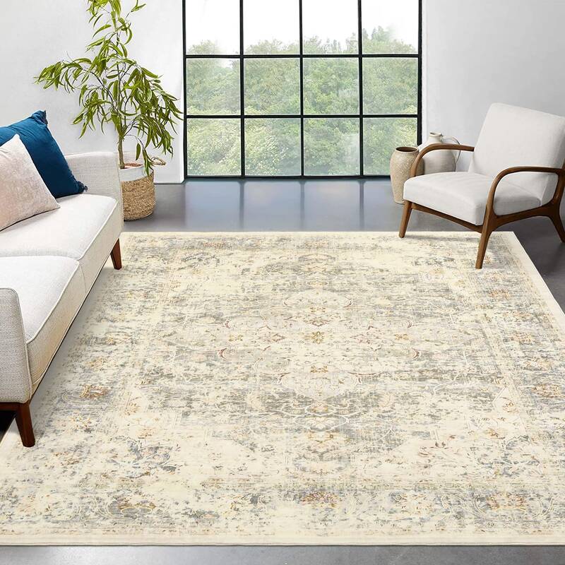 Garvee Washable Rugs 8x10 Rug for Living Room Non Slip Large Area Rug Non Shedding Soft Rug Vintage Rug Bedroom Rug Stain Res...