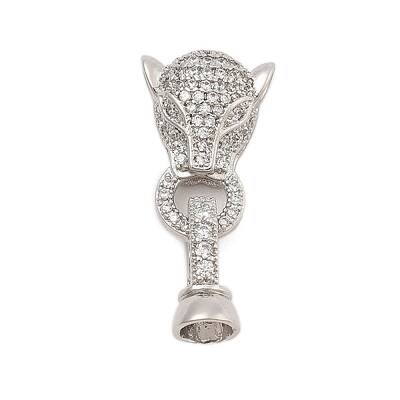 Brass Micro Pave Clear Cubic Zirconia Fold Over Clasps