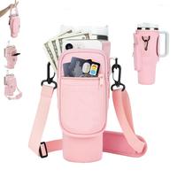 Multifunctional Water Bottle Carrier Bag,Portable Cup Storage Holder for Outdoor Hiking Pink Beach Drinkware Tumbler Mug Cove...