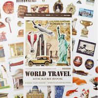 【Summer Turn-Up】PRSTINCOL 52-Sheet Vintage Travel Washi Sticker Book – 377 Deco Stickers for Bullet Journals,Journaling...