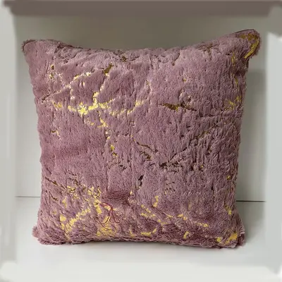 Plush Cushion Cover, Marble Printed Golden Cushion Case Cover without Filler, Soft Throw Pillow Case, Room Decor, Home Decor
