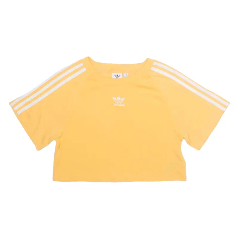 ADIDAS Cropped Womens T-Shirt Orange UK 6