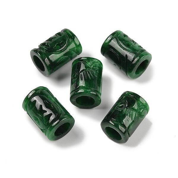 Natural Myanmar Jade/Burmese Jade Carved European Beads