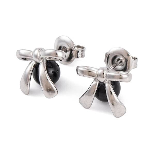 304 Stainless Steel Enamel Stud Earrings for Women