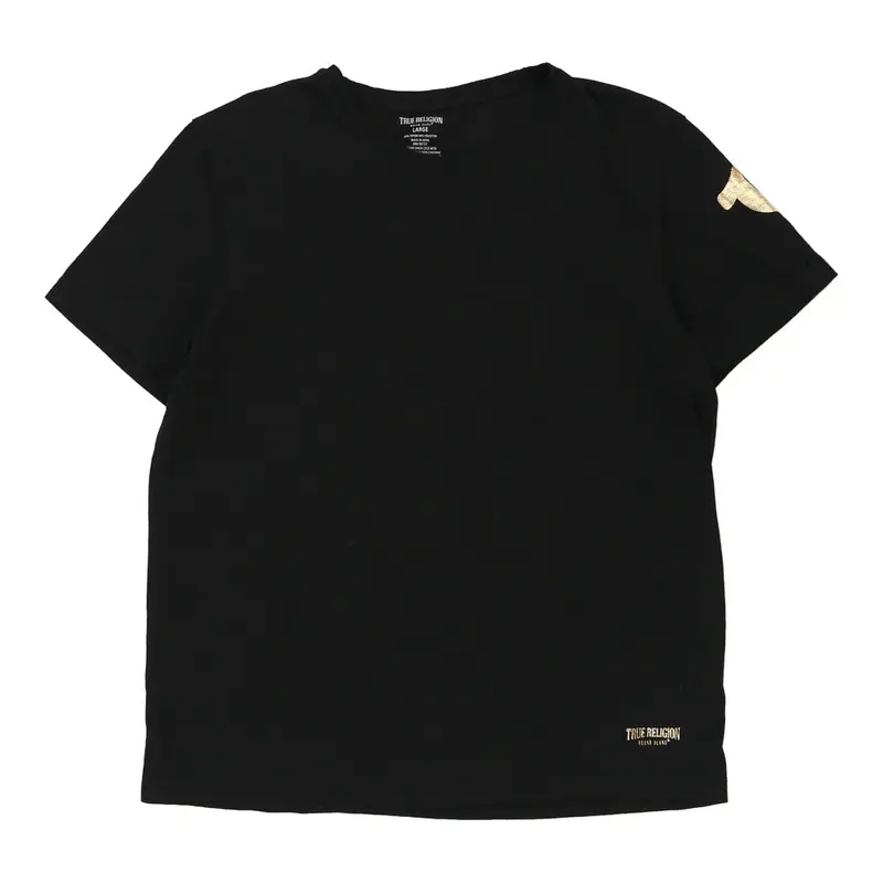 True Religion T-Shirt - Large Black Cotton