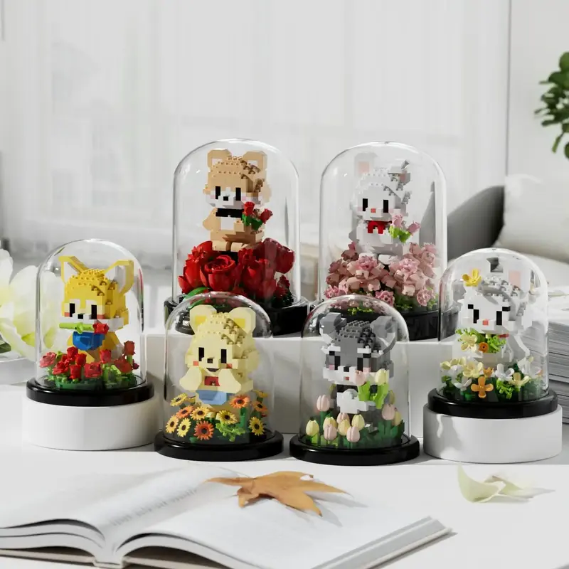 Micro-Block Bear/Rabbit/Dog Building Toys | Educational STEM Kits with 6 Animal Styles | ~500 Pieces | Ideal for Kids' Learni...