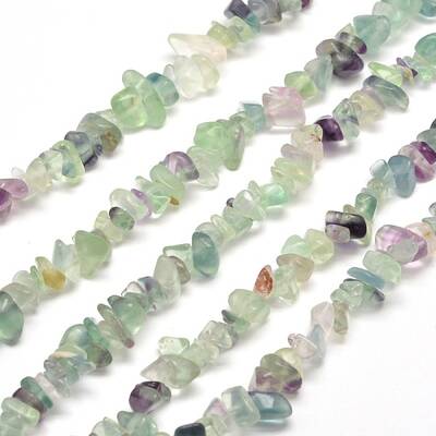 Natural Fluorite Chip Bead Strands