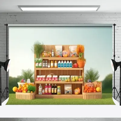 Fruit Beverage Store Birthday Cake Smash Backdrops - Aperturee