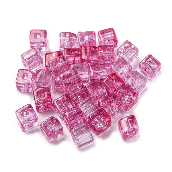 500Pcs Transparent Crackle Glass Beads
