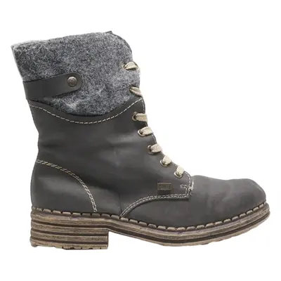 RIEKER Lace-Up Boots Grey Synthetic Womens UK 5