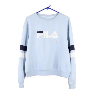Fila Spellout Sweatshirt - Large Blue Cotton Blend