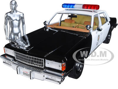 1987 Chevrolet Caprice Metropolitan Police Black and White with T-1000 Liquid Metal Android Diecast Figure \