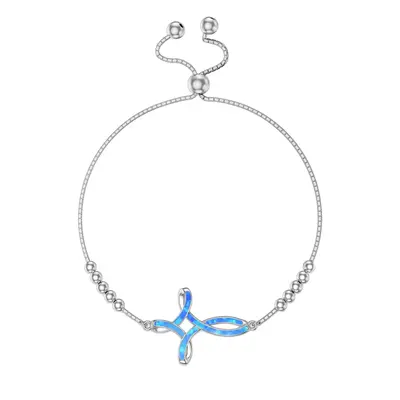 Sterling Silver Crystal Celtic Knot Charm Bracelet