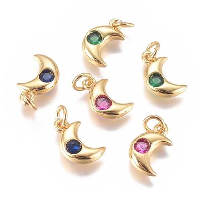 Brass Micro Pave Cubic Zirconia Charms