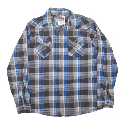 WRANGLER JEANS Shirt Grey Check Long Sleeve Mens M