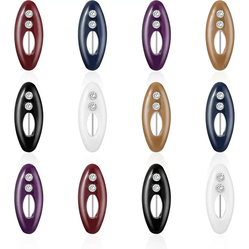 12Pcs Hijab Pins Clips for Women Colorful Scarf Safety Pins Plastic Cover Hijab Pin for Women Muslim Girls