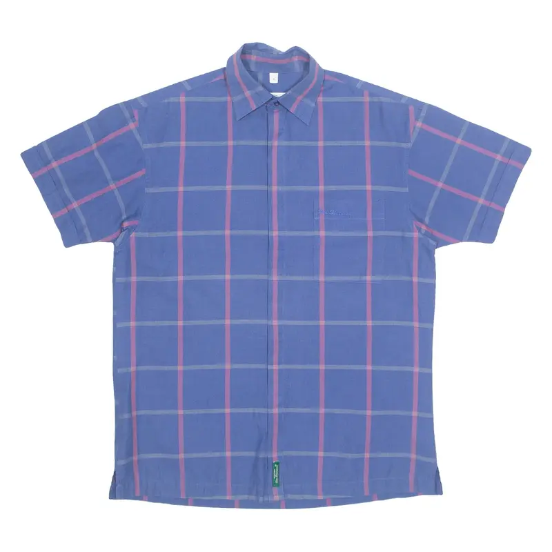 BEN SHERMAN Mens Shirt Blue Check S