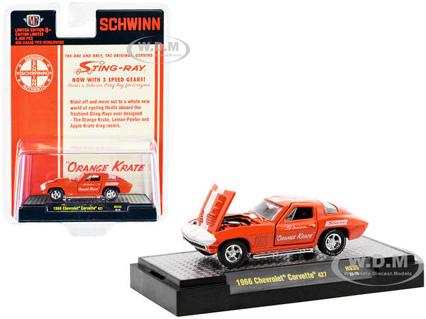 1966 Chevrolet Corvette 427 68 Orange with White Stripes and Graphics \