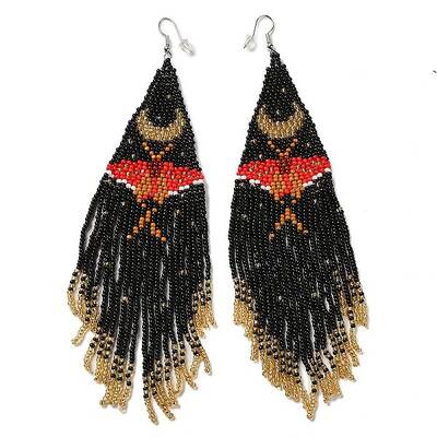 Bohemia Woven Glass Seed Bead Dangle Earrings
