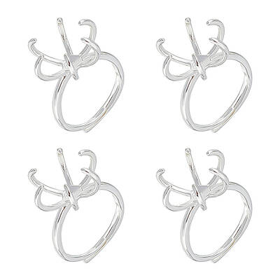 4 Pcs Claw Ring Blank