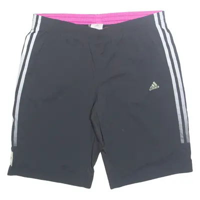 ADIDAS Mesh Lined Womens Sports Shorts Black UK 14 W32
