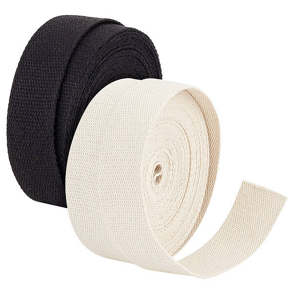 2Pcs 2 Colors 10 Yards Flat Cotton Ribbon